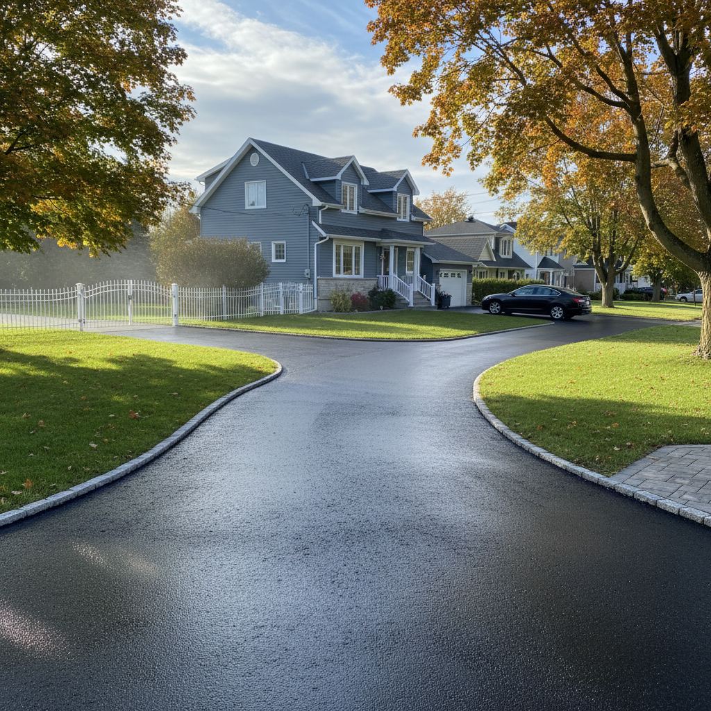 New asphalt driveway in Vanderhoof