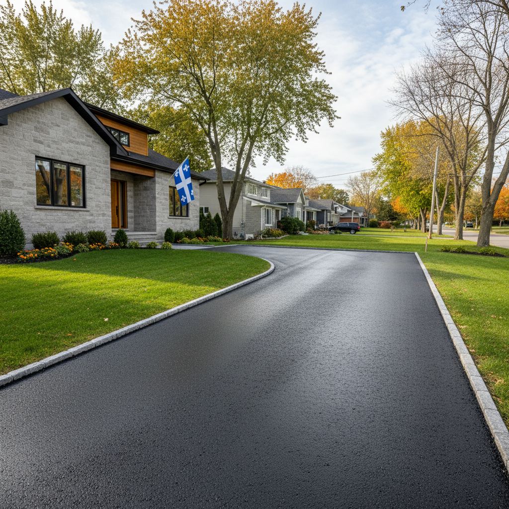 Finished driveway in East Newton South, British Columbia