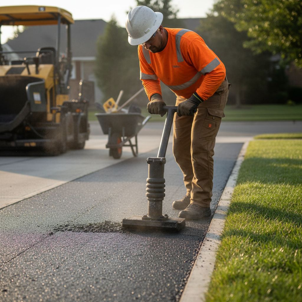 New asphalt driveway in Leamington