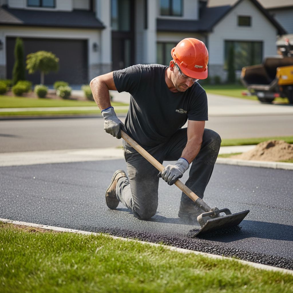 Finished driveway in Medicine Hat, Alberta