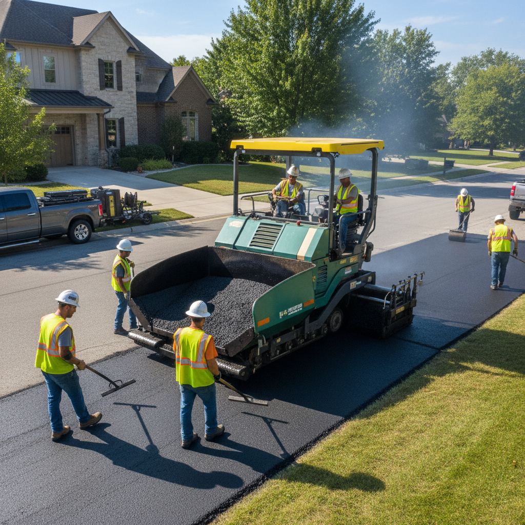 New asphalt driveway in Brentwood Park