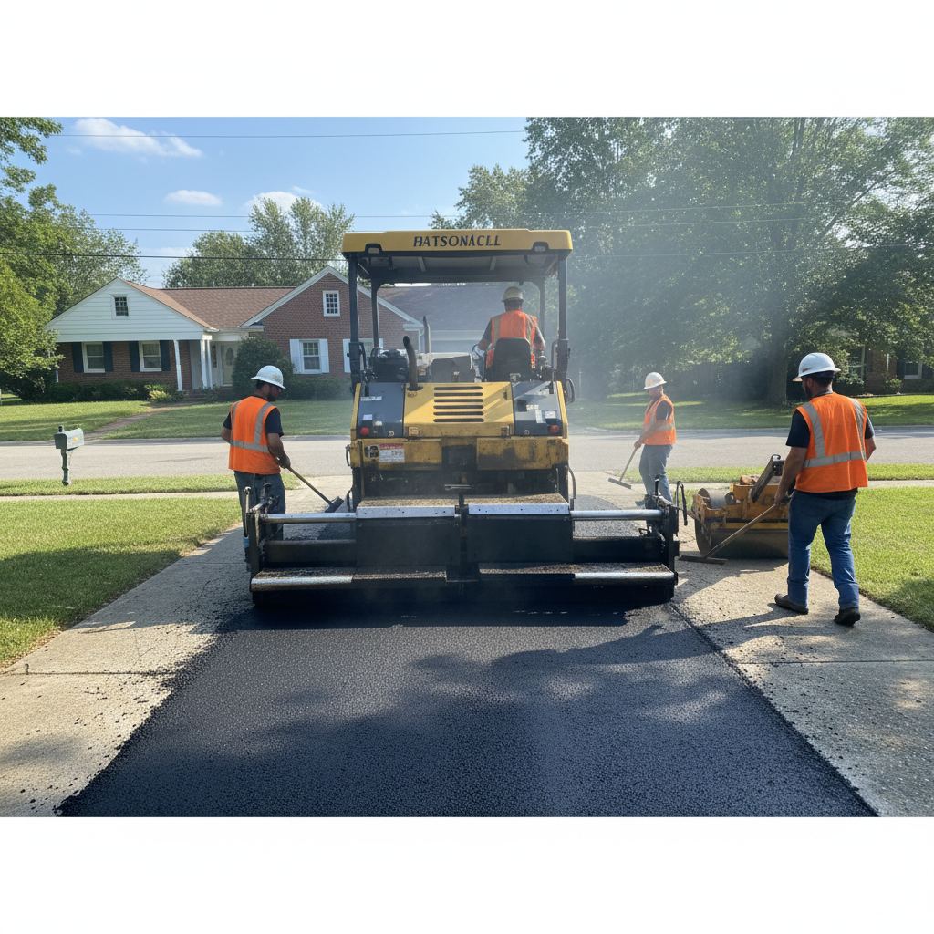 New asphalt driveway in Garden Village