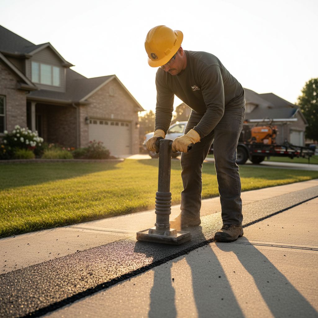 Finished driveway in Thorncliffe, Alberta