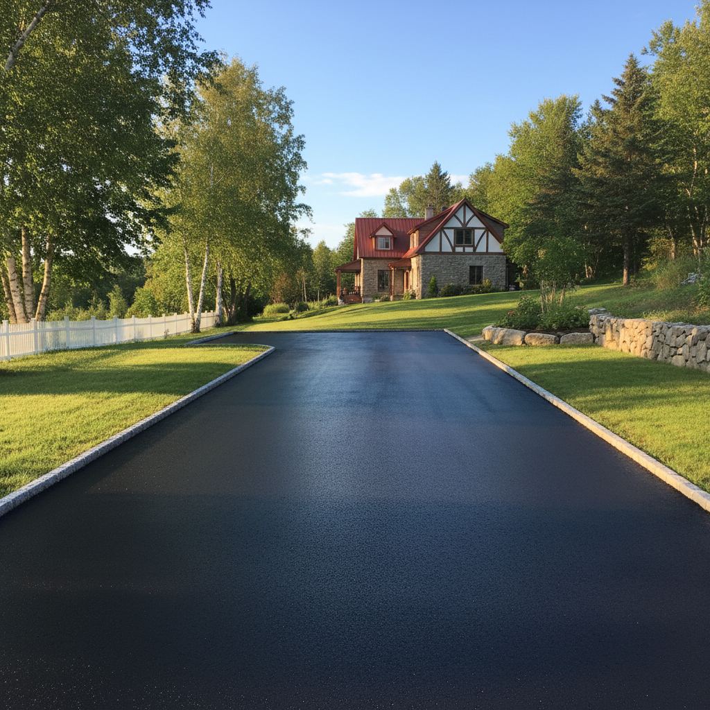 New asphalt driveway in West Clayton