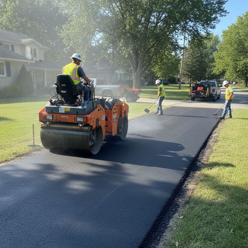 Finished driveway in Thamesford, Ontario
