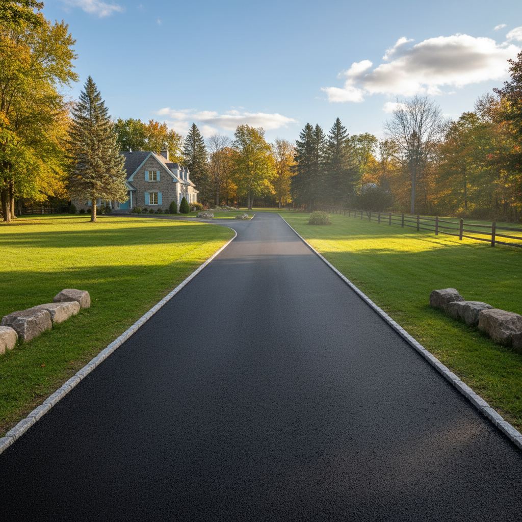New asphalt driveway in Northwood