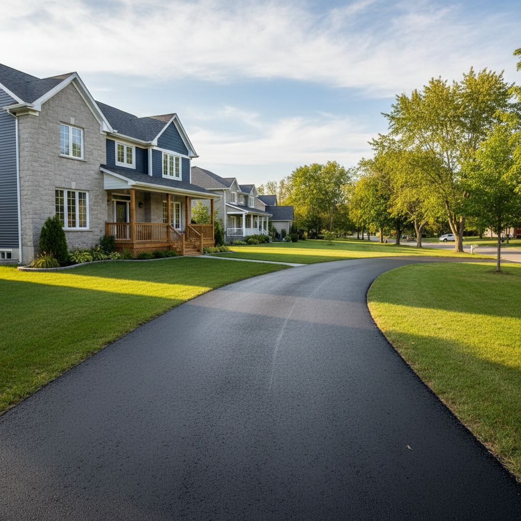 Finished driveway in Radium Hot Springs, British Columbia