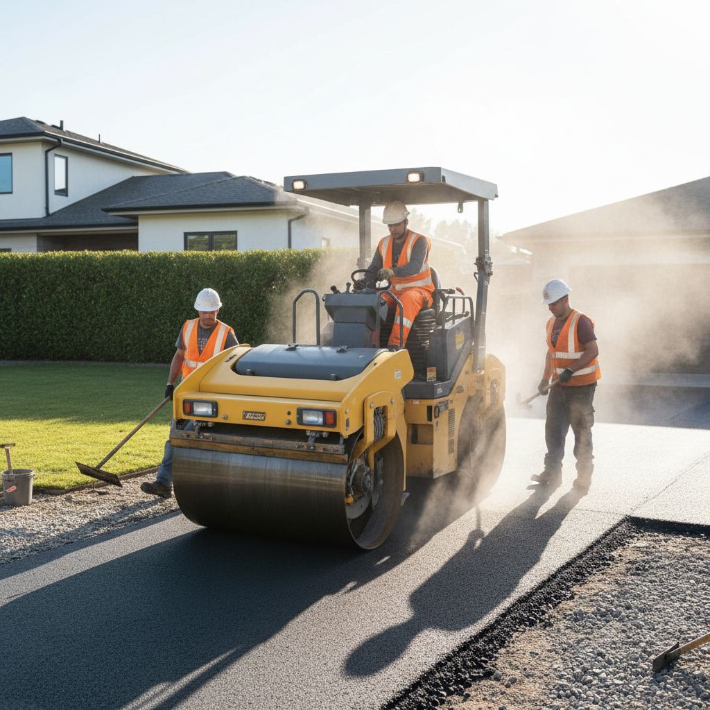 New asphalt driveway in Hammond