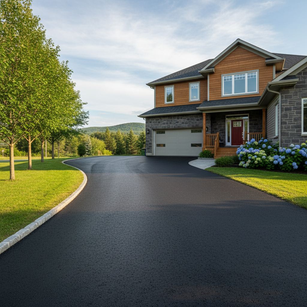 New asphalt driveway in Oliver