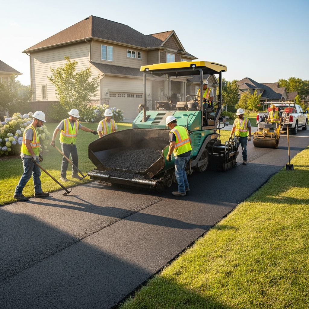 New asphalt driveway in Deer Ridge