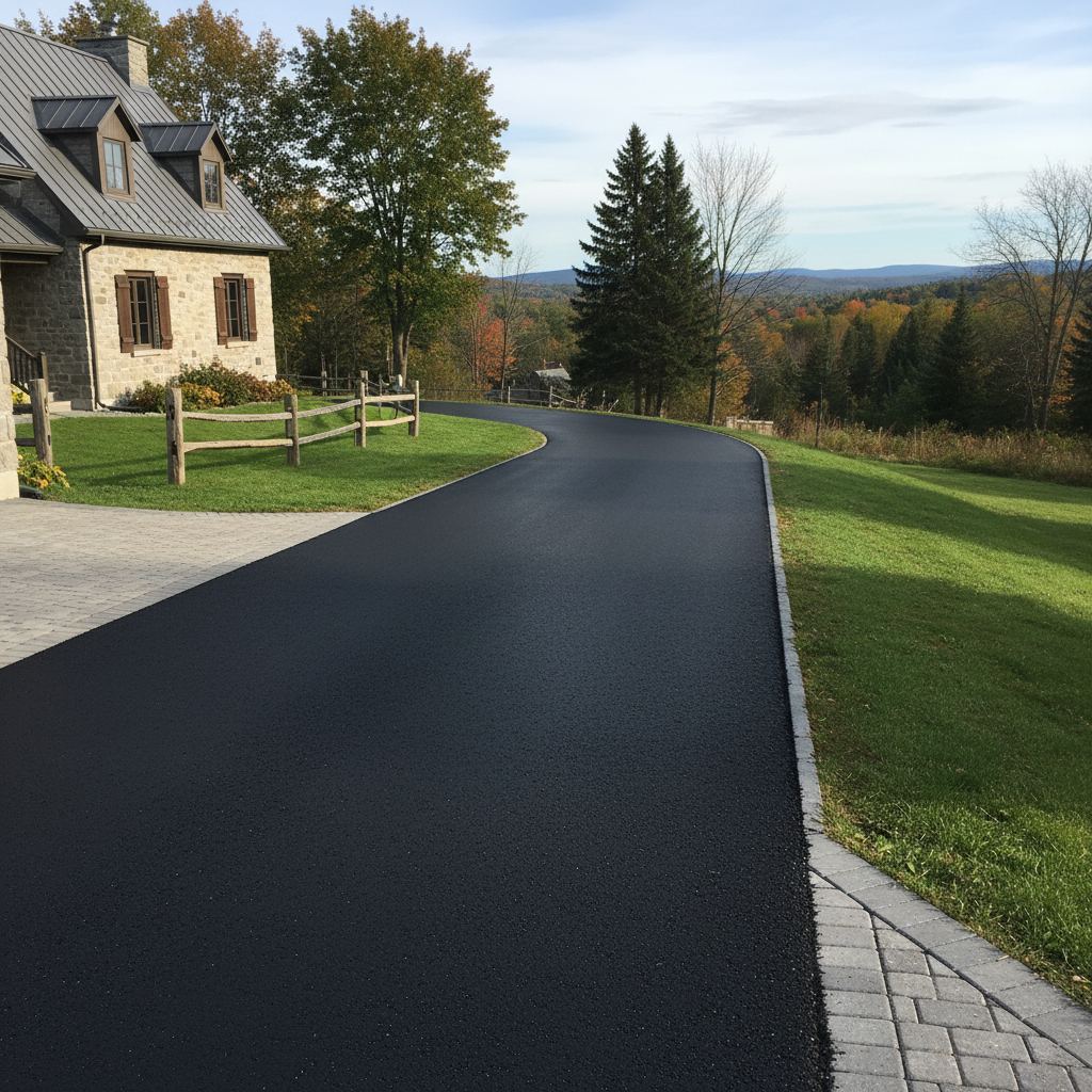 New asphalt driveway in Shaganappi